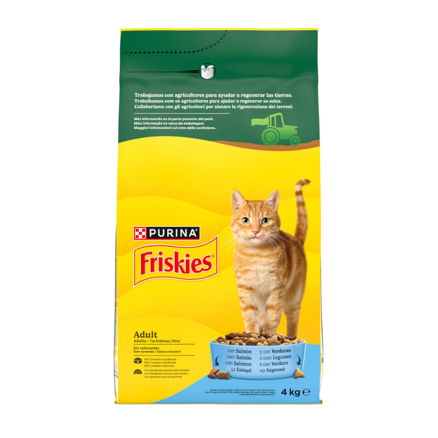 Purina Friskies – Pienso para gatos adultos Friskies pescado blanco 4 Kg.