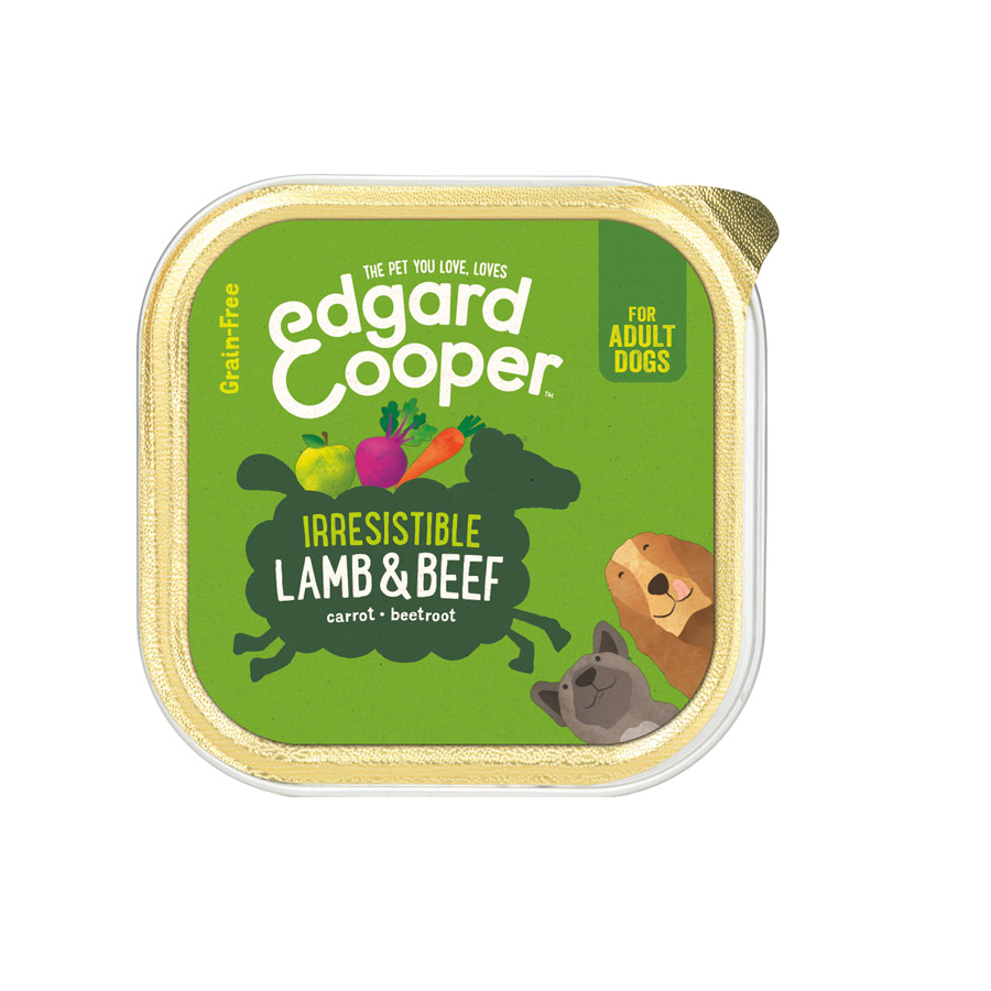 Edgard & Cooper – Comida húmeda para perros adultos Edgard & Cooper paté cordero y vaca 150 g.