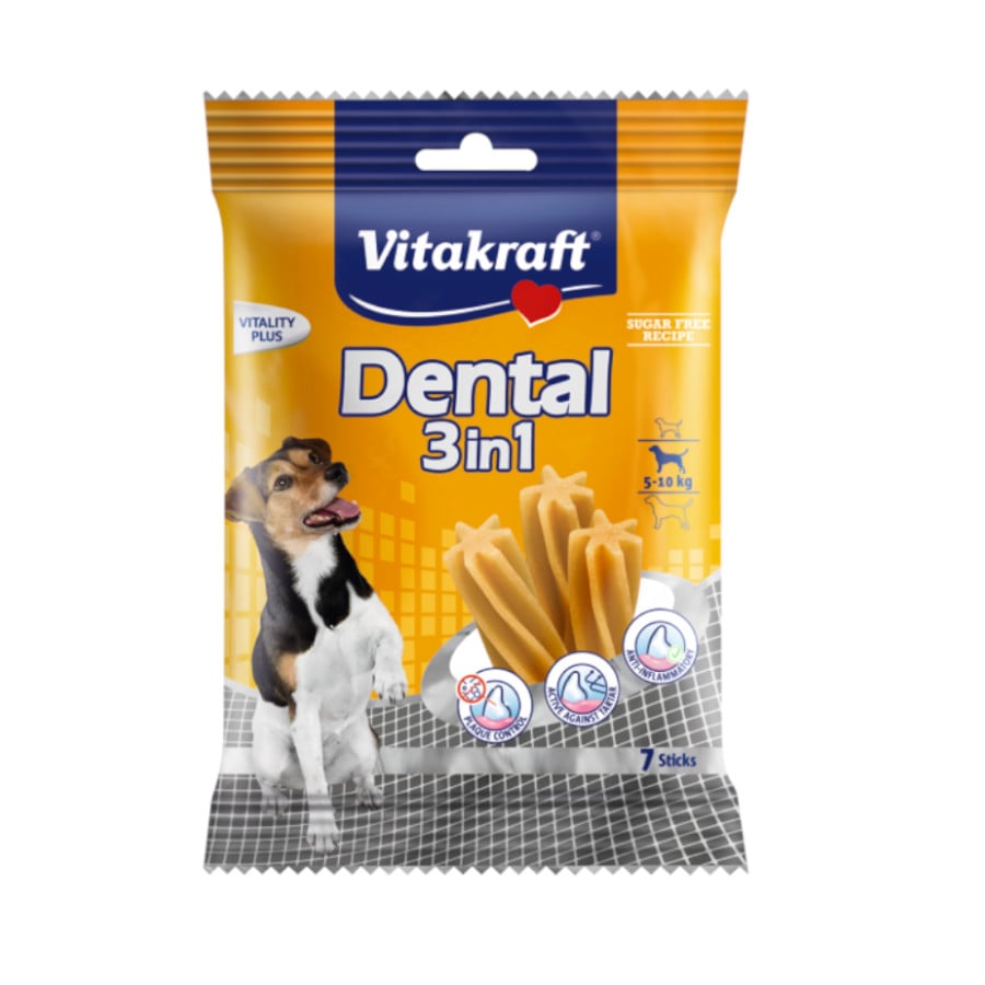 Vitakraft – Snack para perros pequeños Vitakraft Dental 3 en 1 120 g.