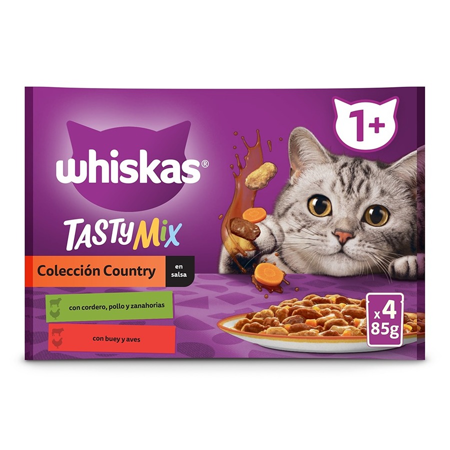 Imagen de Whiskas Tasty Mix Colección Country Salsa en Bolsita para gatos