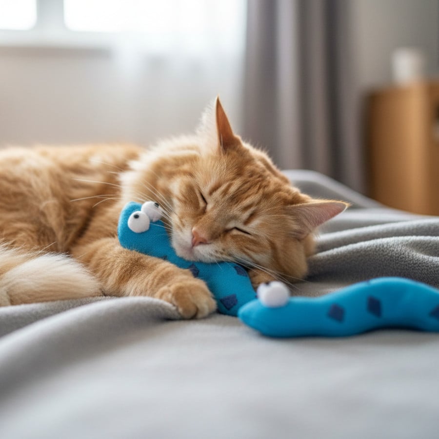 Tootoy! Pack de 2 Serpientes de Tela con Catnip Azules para gatos