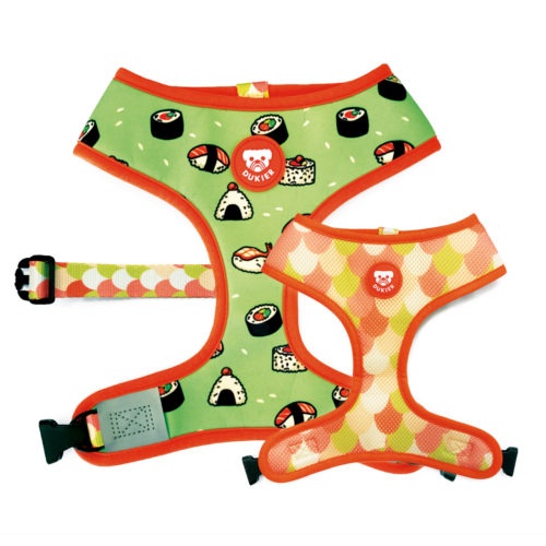 Imagen de Dukier Nigiri Arnés Reversible Estampado Sushi para perros