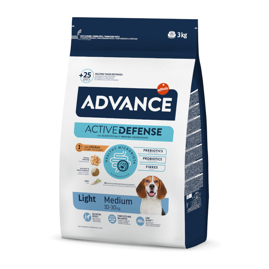 Advance Active Defense Medium Light Pollo y Arroz pienso para perros