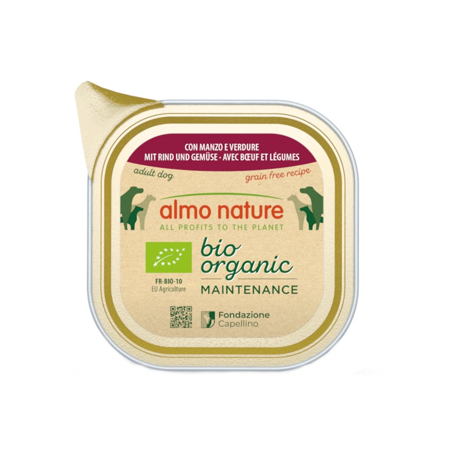 0.1 KG 100 g Almo Nature Bio Organic Maintenance Grain Free Carne y Verduras tarrina para perros