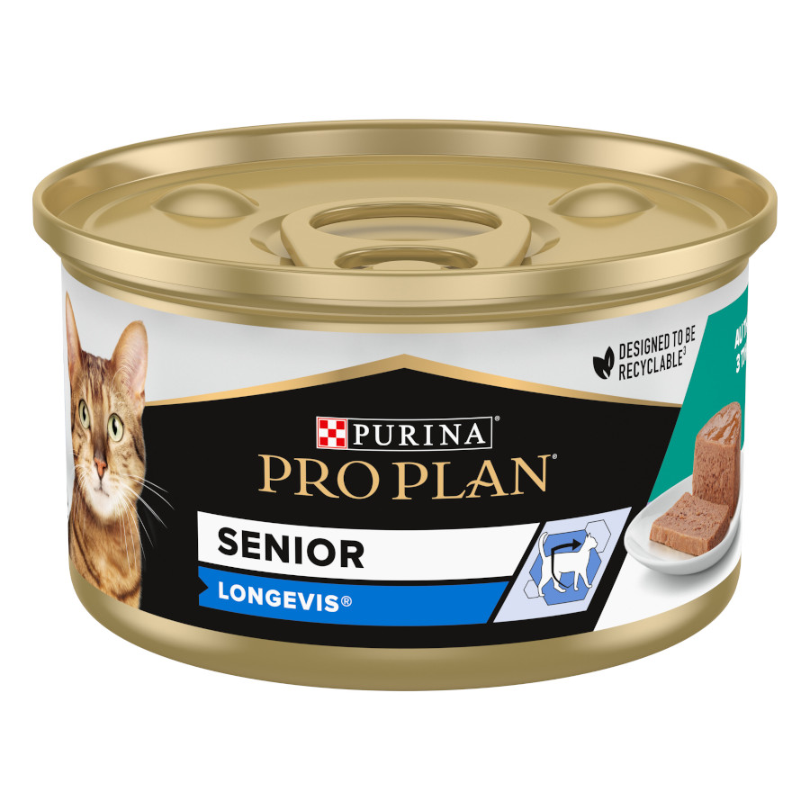 Imagen de Purina Pro Plan Comida Húmeda Longevis Mousse con atún para Gato Senior +7