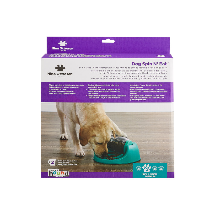 Outward Hound Spin N' Eat Juguete Interactivo Giratorio para perros