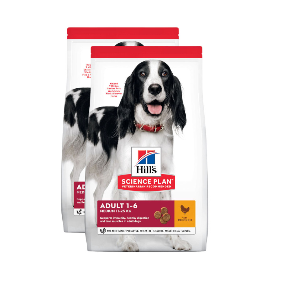 Hill's Science Plan Adult Medium Pollo pienso para perros ¡Pack ahorro!