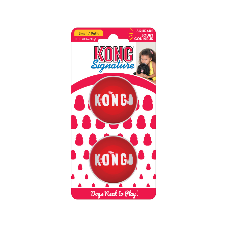 Kong – Juguete Kong para perros pelota Signature 2 uds. Rojo. Talla M