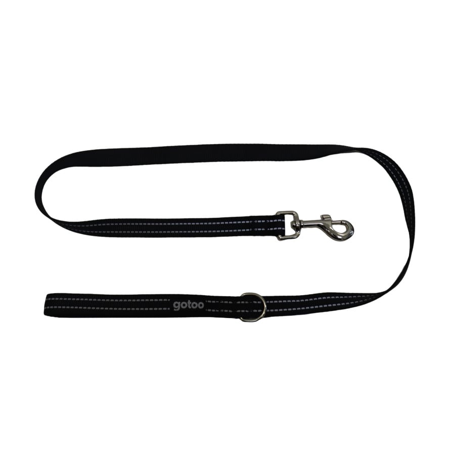 Gotoo Correa de nylon negra reflectante para perros