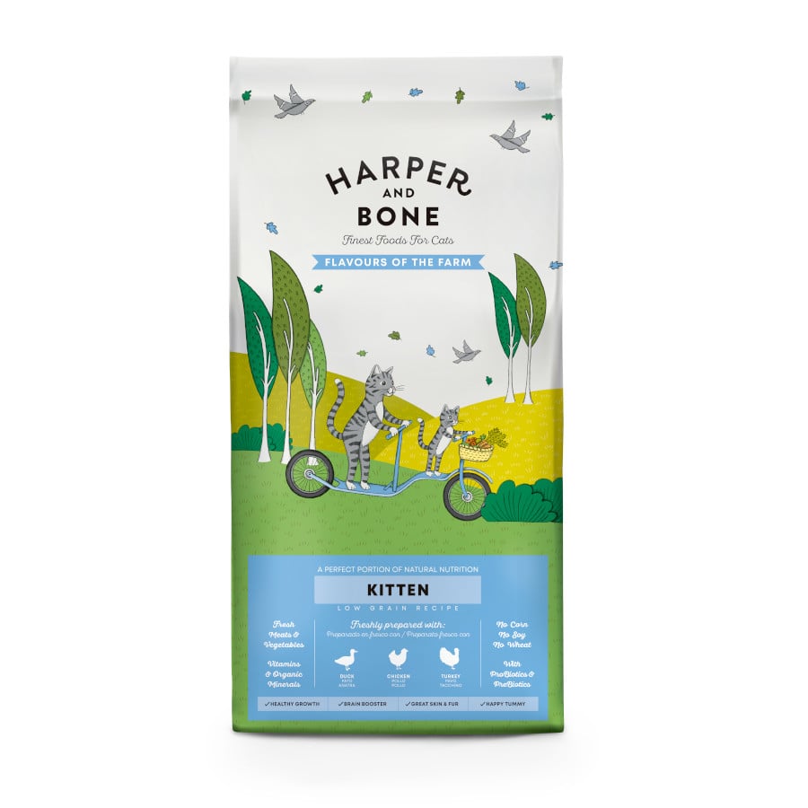 Harper and Bone – Pienso para gatitos Harper and Bone pato, pollo y pavo 2 kg.