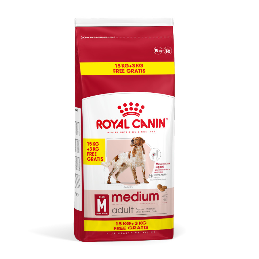 Royal Canin – Pienso para perros adultos razas medianas Royal Canin. 15 + 3 kg
