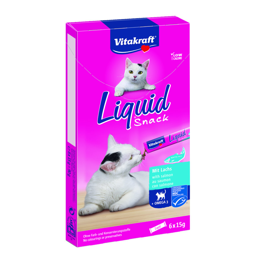 Vitakraft Liquid Snack de Salmón para gatos , , large image number null