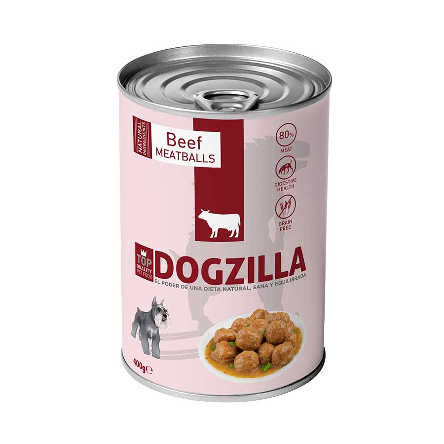 24 latas x 400 g Dogzilla Albóndigas de ternera lata para perros ¡Pack Ahorro!