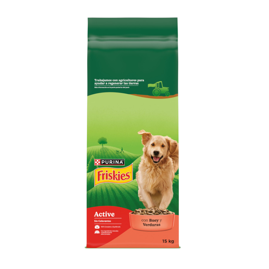 Purina Friskies – Pienso para perros adultos Friskies Vitafit Active buey 15 kg.