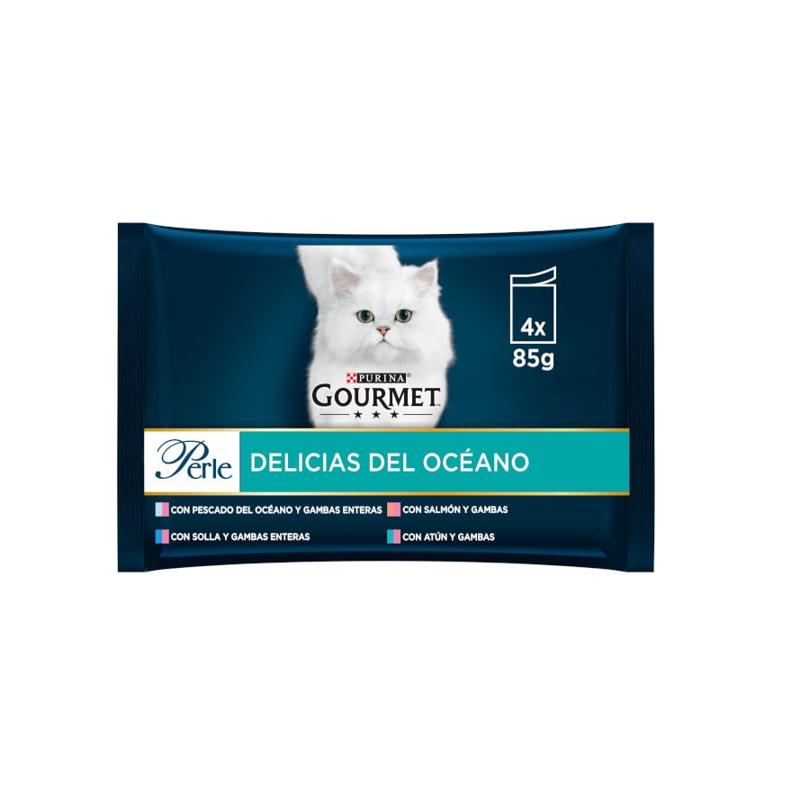 Gourmet Perle – Comida húmeda para gatos adultos Gourmet Perle Delicias del Océano 4 x 85 g.