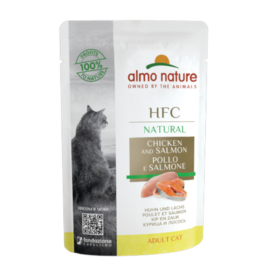 Almo Nature HFC pollo y salmón sobre para gatos – Pack 24, , large image number null