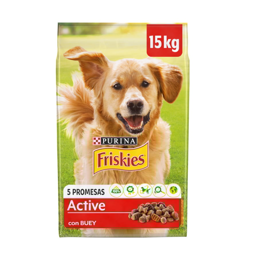Purina Friskies – Pienso para perros adultos Friskies Vitafit Active buey 15 kg.