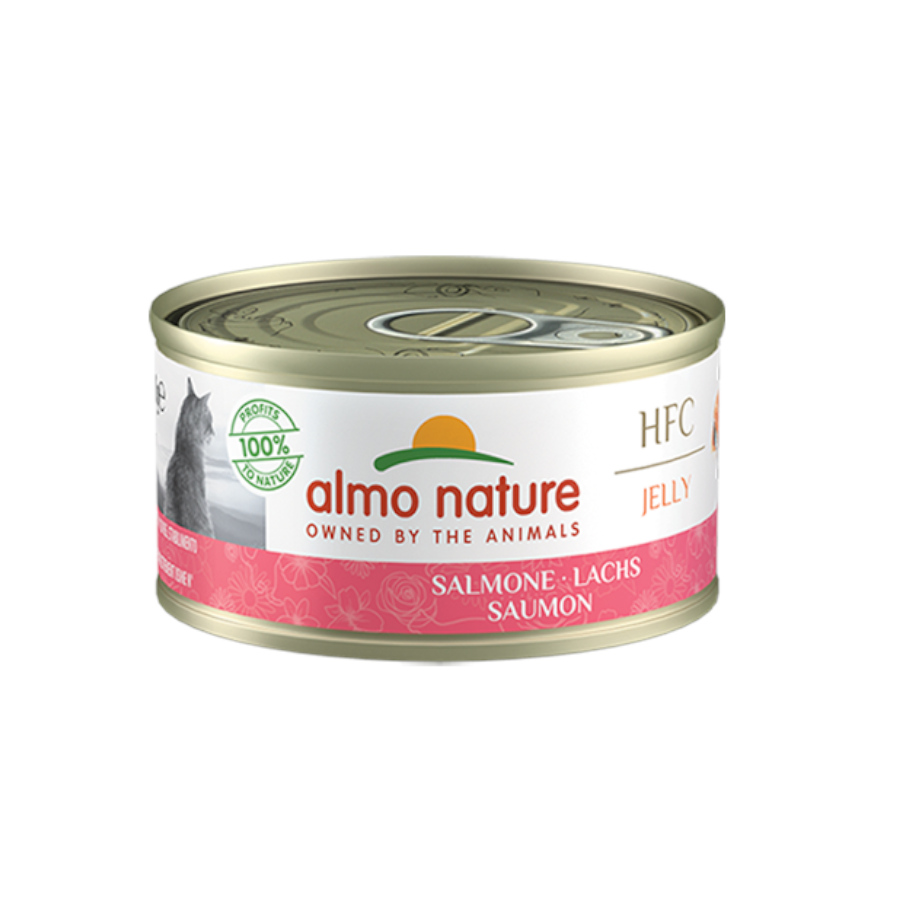 Almo Nature HFC Jelly Salmón en gelatina lata para gatos - Pack 24, , large image number null