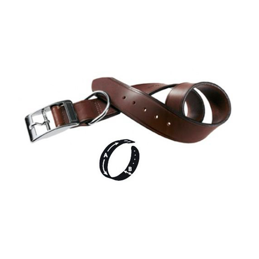 Ferplast Vip Collar de Cuero Marrón Oscuro para perros