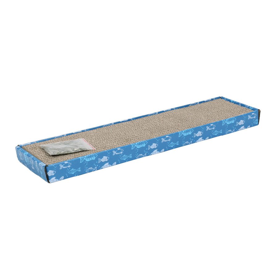 Leeby Fitz tabla rascador de cartón azul para gatos