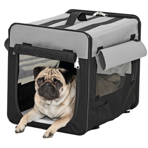 Imagen de Flamingo Bolso Transportín de tela negro para perros grandes