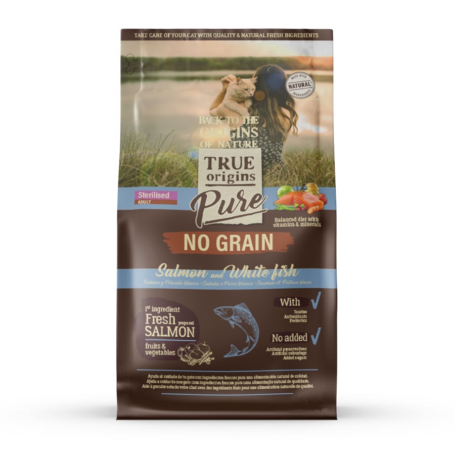 Imagen de True Origins Pure Adult Sterilised Salmón No Grain pienso para gatos
