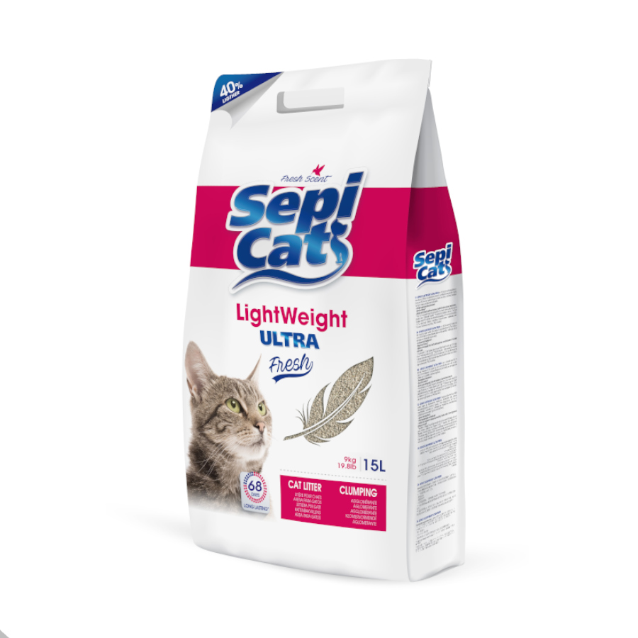 Sepicat LightWeight Ultra Fresh Arena Aglomerante ligera para gatos, , large image number null