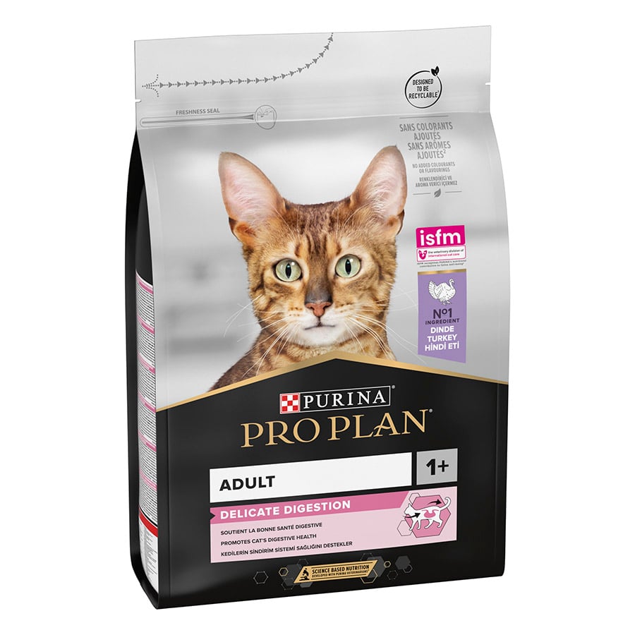 Purina Pro Plan – Pienso para gatos adultos Purina Pro Plan Delicate Digestion pavo 1,5 kg.