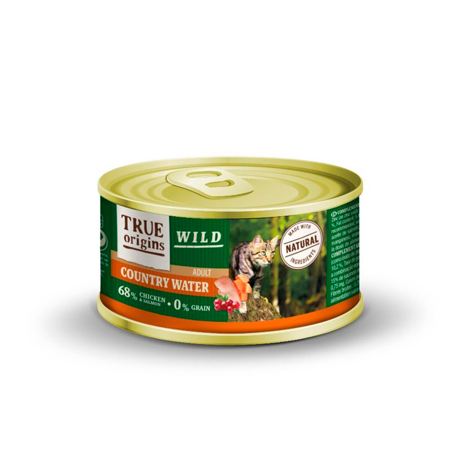True Origins Wild Adult Country Water Pollo y Salmón lata para gatos ¡Pack ahorro!