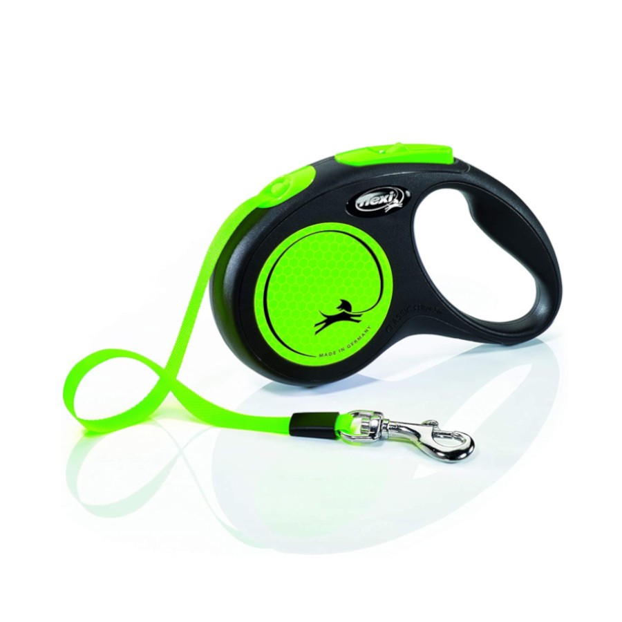 Imagen de Flexi Correa Extensible NEW NEON 5 m, para Perros Verde, Talla: T.S (hasta 15kg)