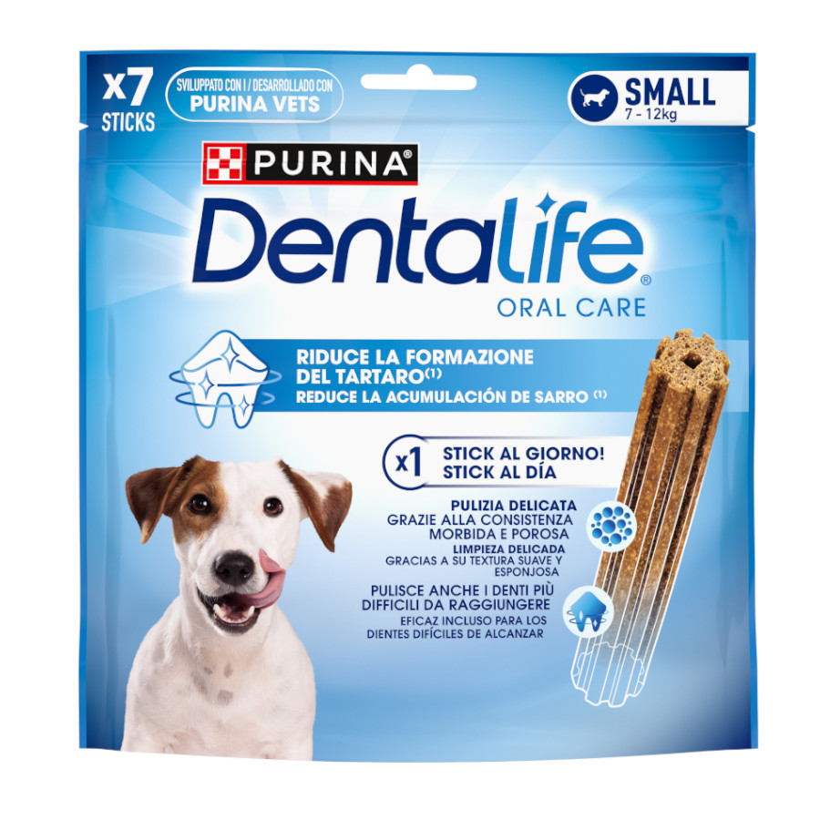 7 barritas Dentalife Snacks Dentales para perros de raza pequeña