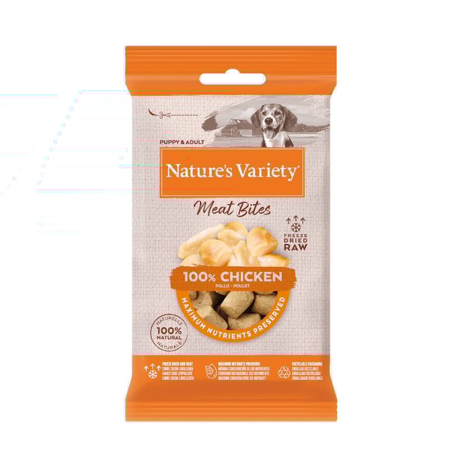 Nature's Variety Bocaditos Meat Bites Pollo Liofilizado para perros ¡Pack ahorro!