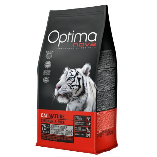 Optima Nova – Pienso para gatos senior Óptima Nova Mature pollo y arroz 2 Kg.