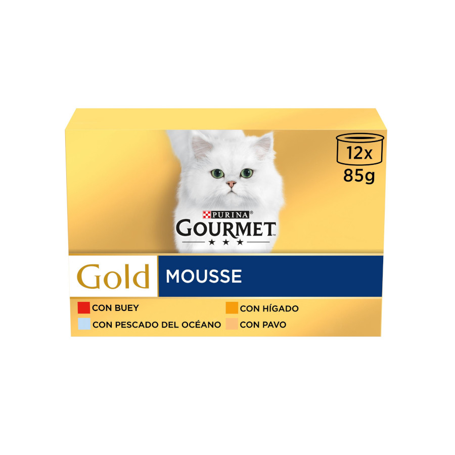 Imagen de Gourmet Gold Mousse Surtido Pack Comida Húmeda para Gatos Pack 12