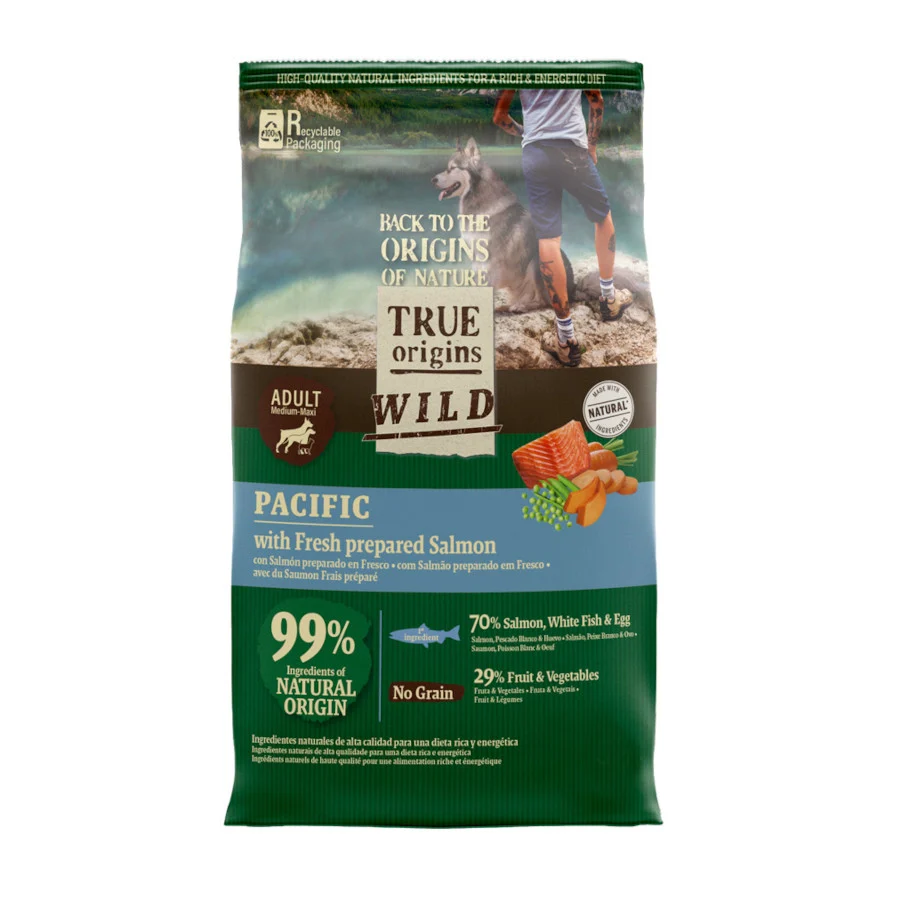 True Origins Wild Adult Pacific Salmón pienso para perros ¡Pack ahorro!