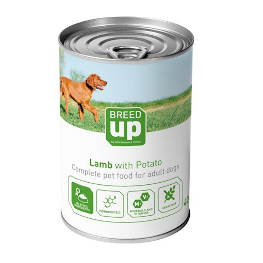 Breed Up Adult Cordero con Patatas lata para perros, , large image number null