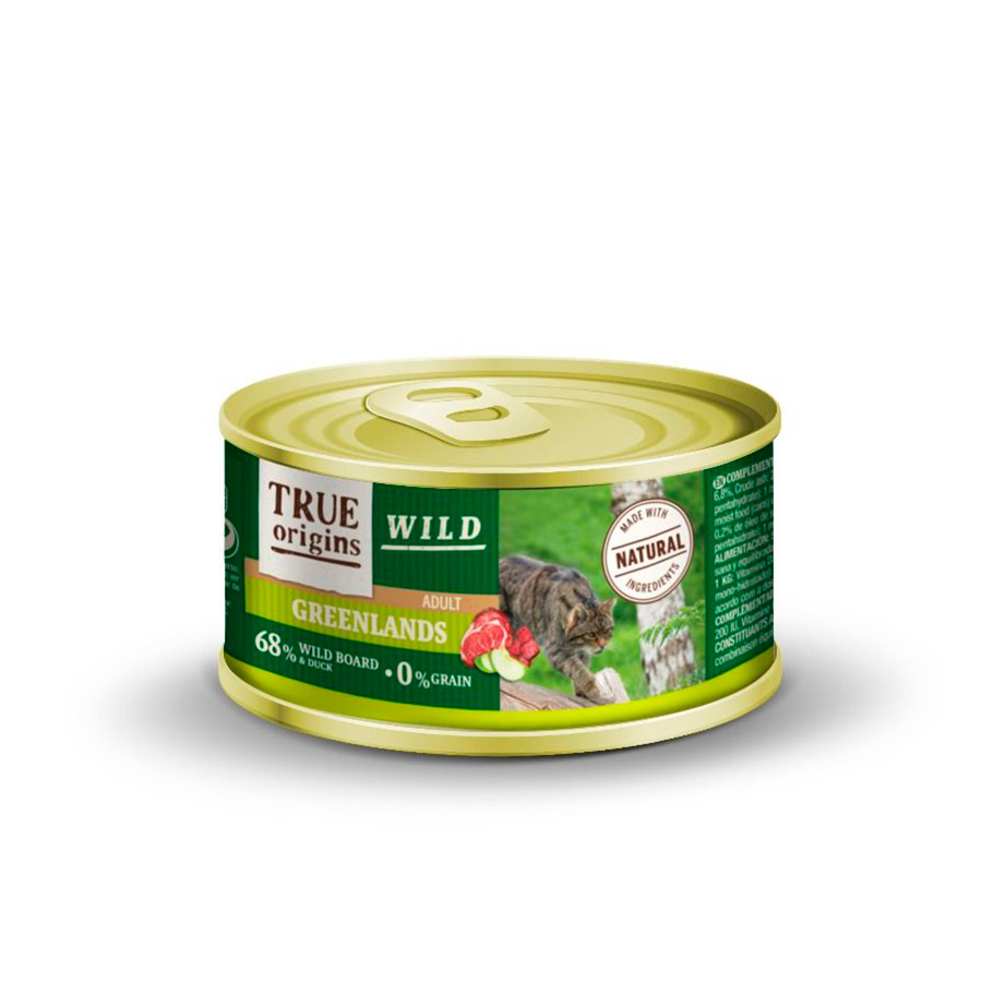 True Origins Wild Adult Greenlands Jabalí lata para gatos ¡Pack ahorro!