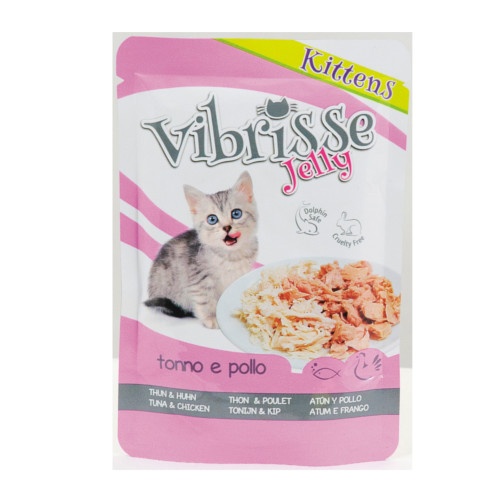 Imagen de Vibrisse Comida Húmeda para Gatitos de Atún y Pollo en Gelatina