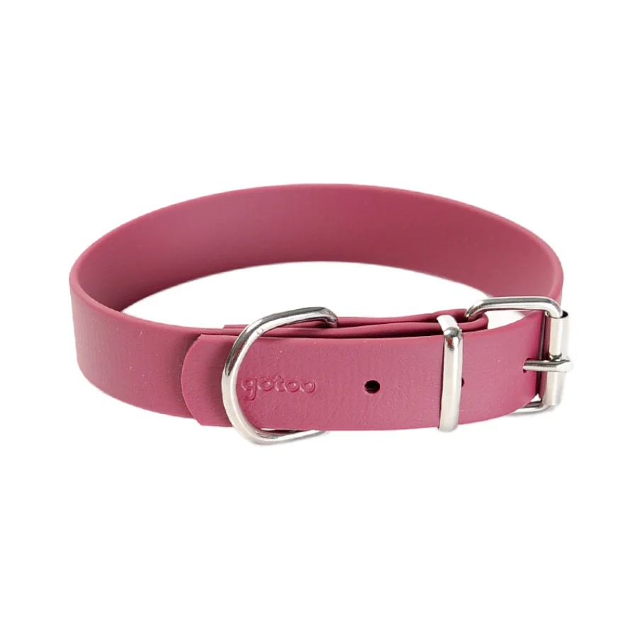 Gotoo Collar Biothane rojo vino para perros
