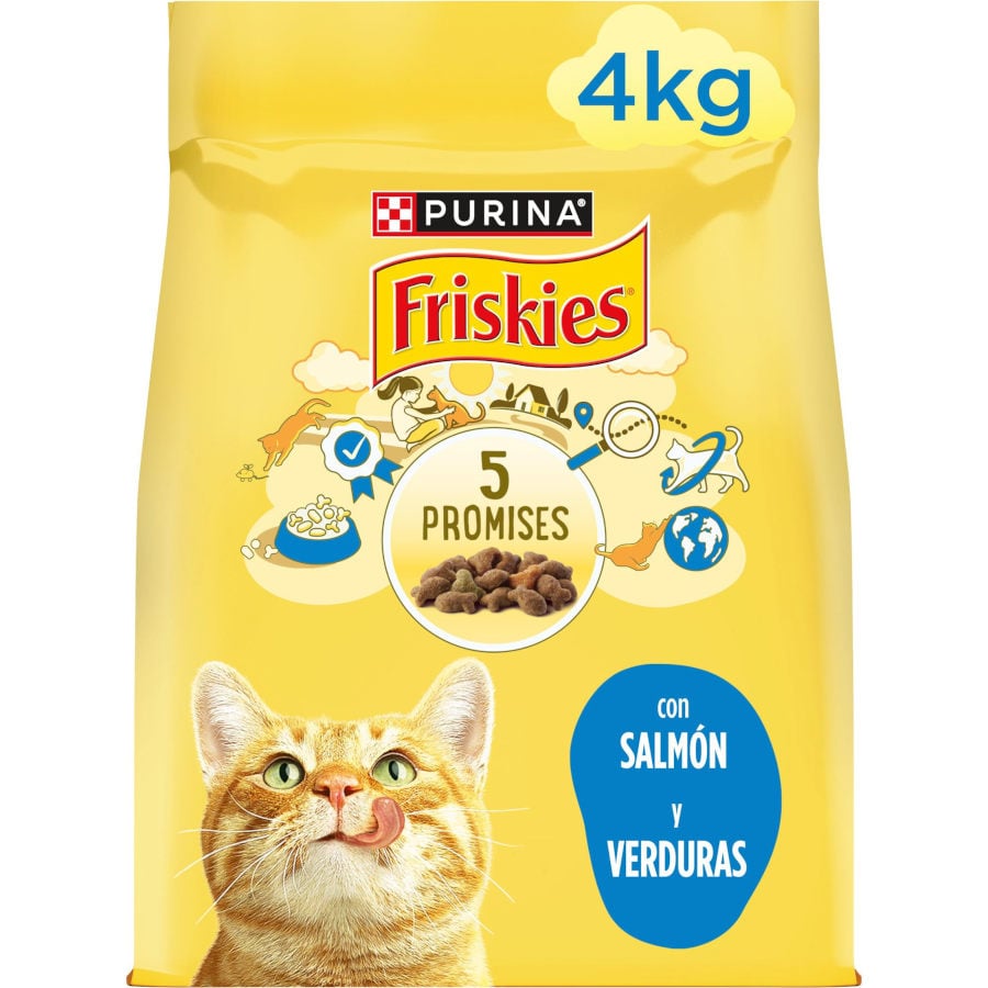 Purina Friskies – Pienso para gatos adultos Friskies pescado blanco 4 Kg.