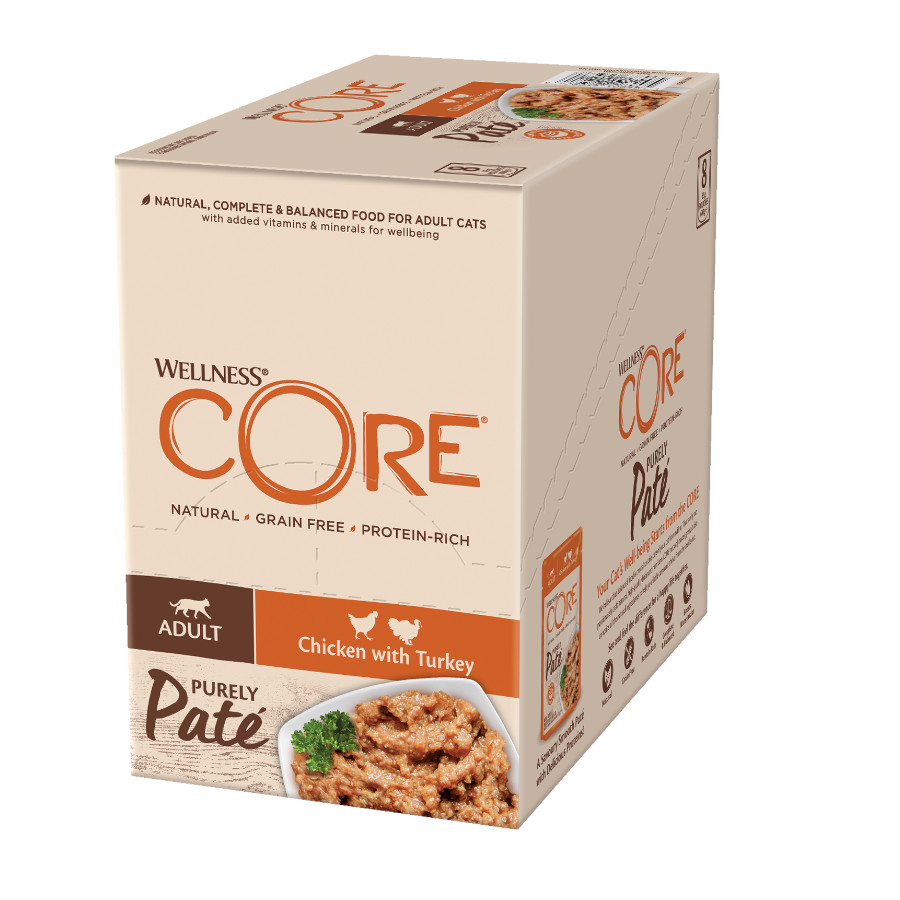 Imagen de Wellness Core Adult Pollo y Pavo en Paté sobre para gatos