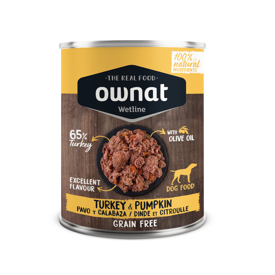 0.395 KG 395 g Ownat Wetline Pavo y Calabaza lata para perros