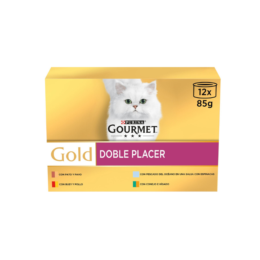 Gourmet Gold – Comida húmeda para gatos adultos Gourmet Gold Doble Placer 12 x 85 g.