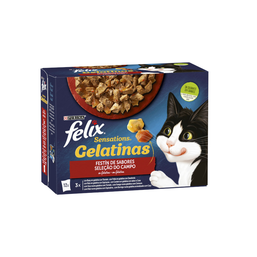 Felix Sensations carne en gelatina para gatos, , large image number null