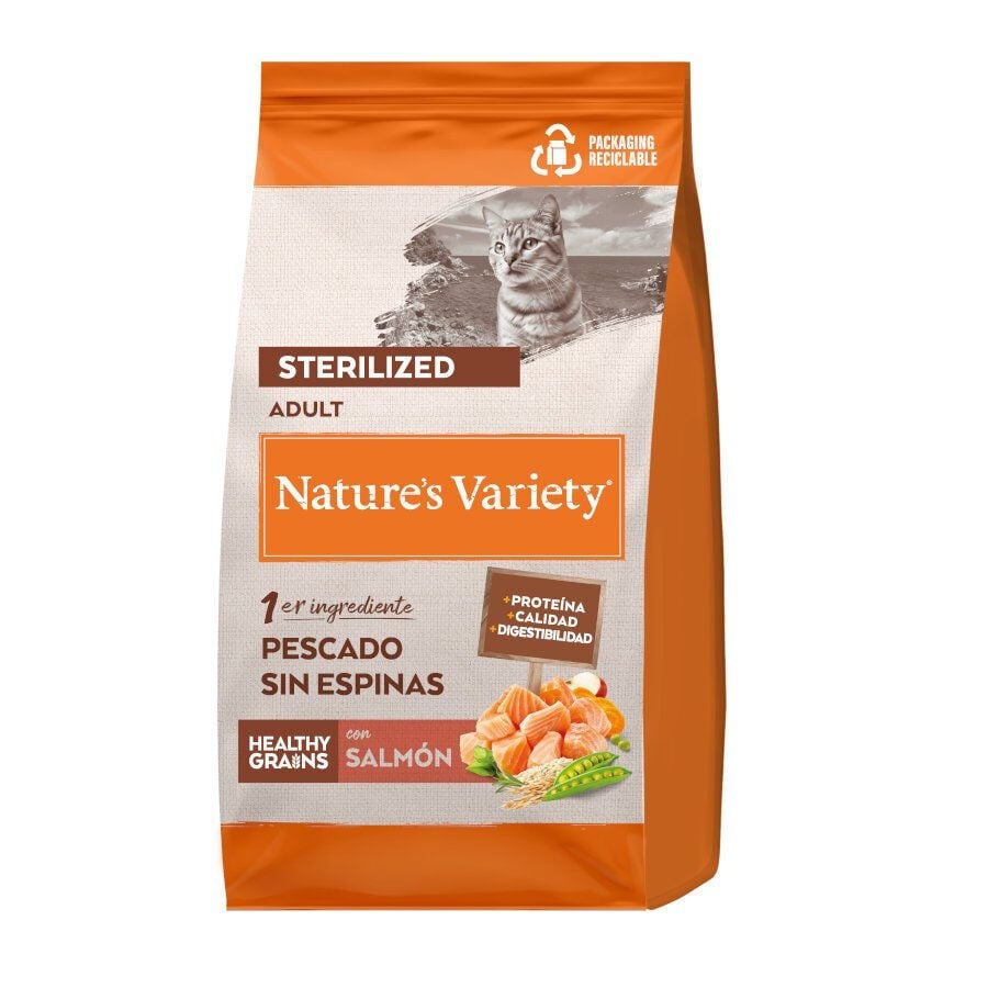 Nature’s Variety – Pienso para gatos adultos Nature’s Variety Healthy Grains Sterilized salmón. 1,25 Kg