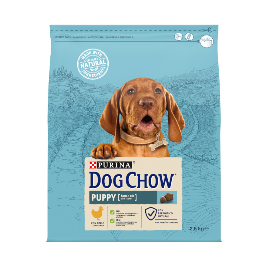 Purina Dog Chow – Pienso para perros cachorros Dog Chow pollo 2,5 kg.