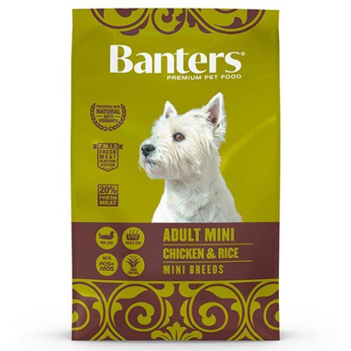 Banters – Pienso para perros adultos mini Banters pollo 8 kg.