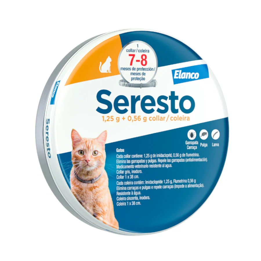 1 collar x 38 cm Seresto Collar Antiparasitario para gatos