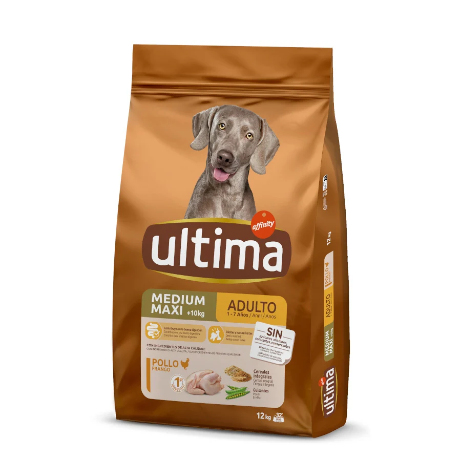 Ultima – Pienso para perros adultos Ultima Medium/Maxi pollo.