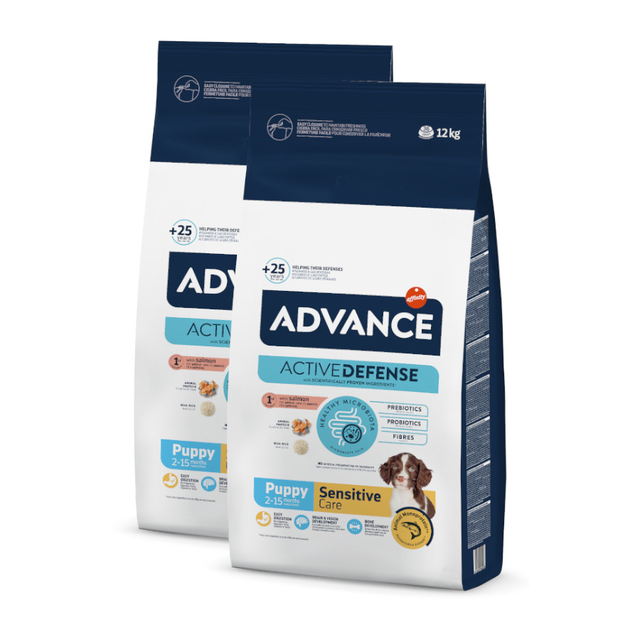 Advance Active Defense Puppy Sensitive Care Salmón pienso para perros ¡Pack ahorro!